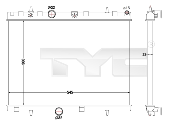 Radiateur TYC 726-0019-R