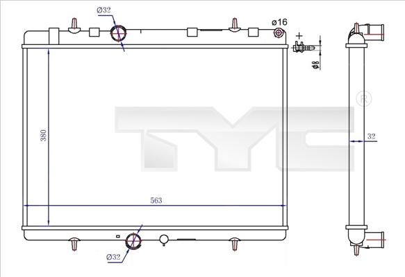 Radiateur TYC 726-0020-R