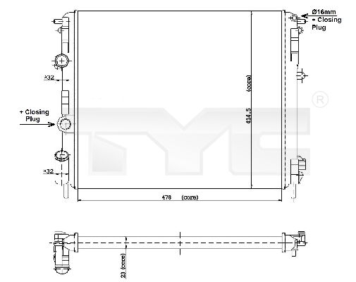 Radiateur TYC 728-0010