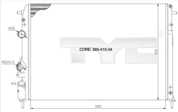 Radiateur TYC 728-0011