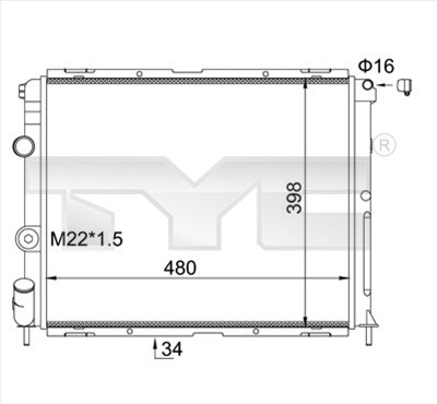 Radiateur TYC 728-0012-R