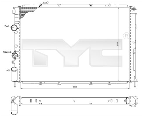 Radiateur TYC 728-0025-R