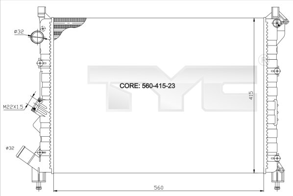 Radiateur TYC 728-0036