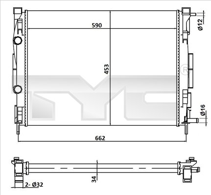 Radiateur TYC 728-0054