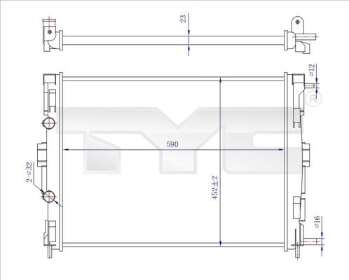 Radiateur TYC 728-0059-R