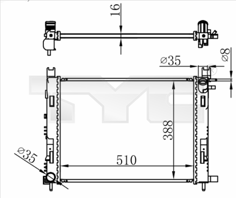 Radiateur TYC 728-0063