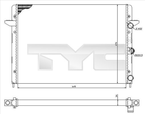 Radiateur TYC 737-0005