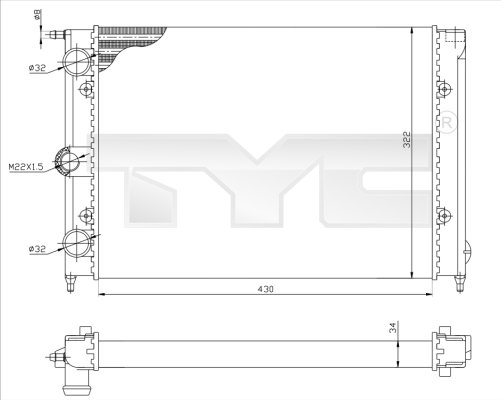 Radiateur TYC 737-0050