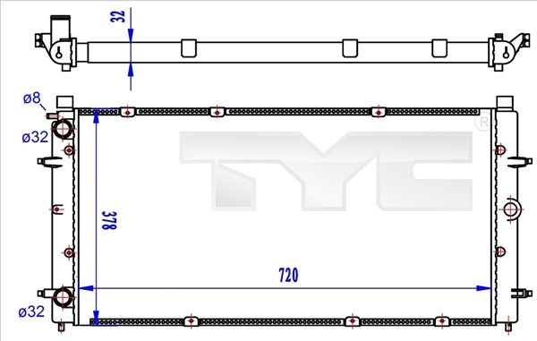 Radiateur TYC 737-0059-R