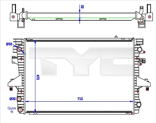 Radiateur TYC 737-0061-R