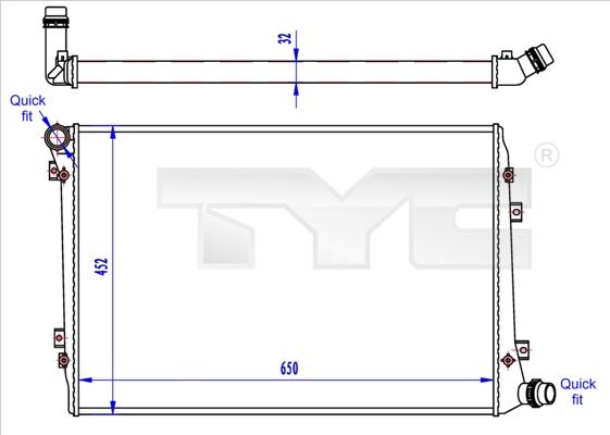 Radiateur TYC 737-0062-R