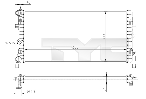 Radiateur TYC 737-0064-R