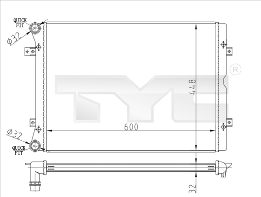 Radiateur TYC 737-0067-R