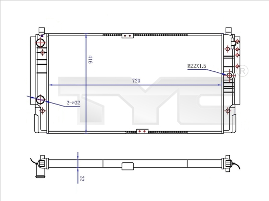 Radiateur TYC 737-0068-R