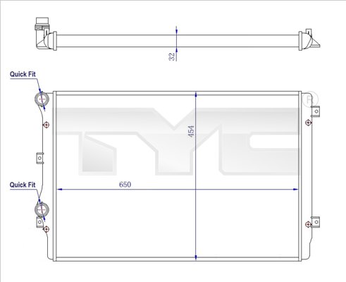 Radiateur TYC 737-0072-R