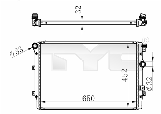 Radiateur TYC 737-0077-R