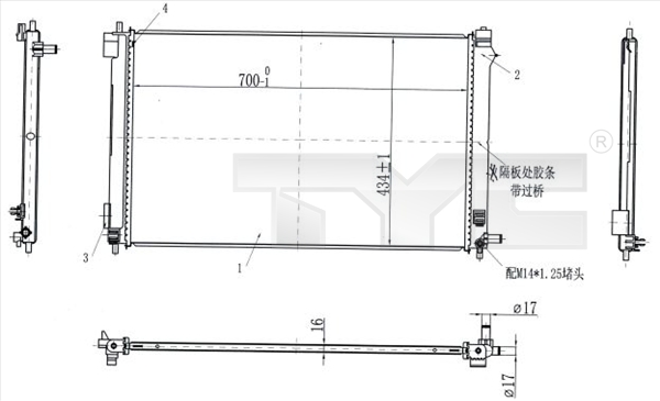 Radiateur TYC 770-0003