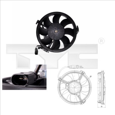 Ventilatorwiel-motorkoeling TYC 802-0003