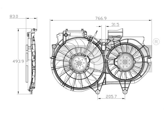 Ventilatorwiel-motorkoeling TYC 802-0053