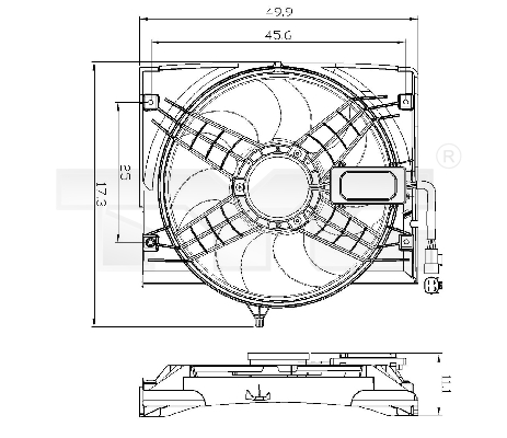 Ventilatorwiel-motorkoeling TYC 803-0011