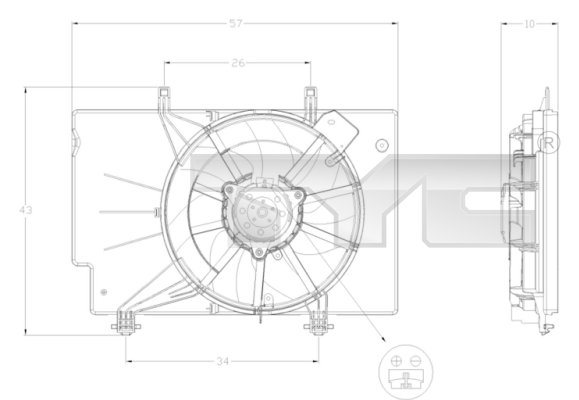 Ventilatorwiel-motorkoeling TYC 810-0042