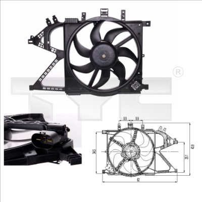 Ventilatorwiel-motorkoeling TYC 825-0007