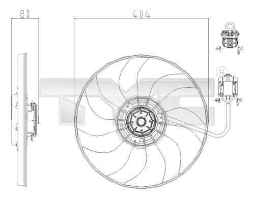 Ventilatorwiel-motorkoeling TYC 825-0019