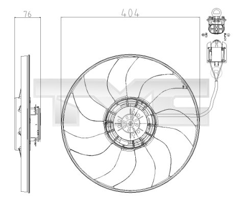 Ventilatorwiel-motorkoeling TYC 825-0020