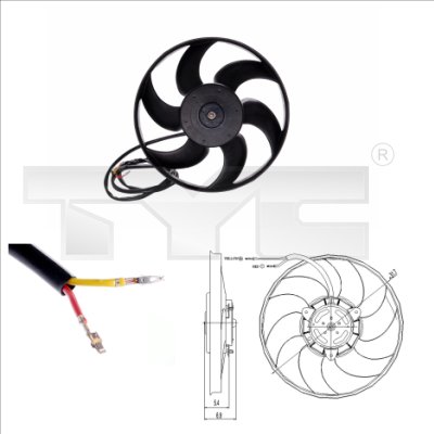 Ventilatorwiel-motorkoeling TYC 826-0002