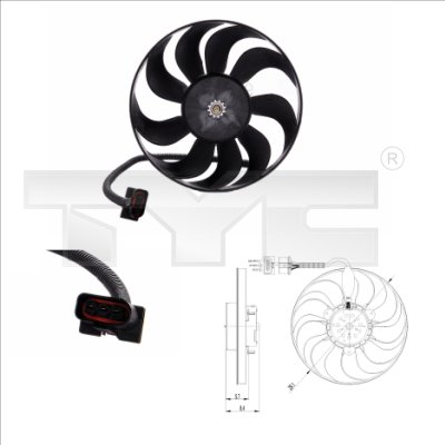 Ventilatorwiel-motorkoeling TYC 837-0001