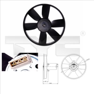 Ventilatorwiel-motorkoeling TYC 837-0014