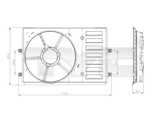 Ventilator houder TYC 837-0035-1