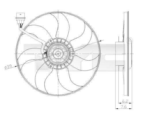 Ventilatorwiel-motorkoeling TYC 837-0036