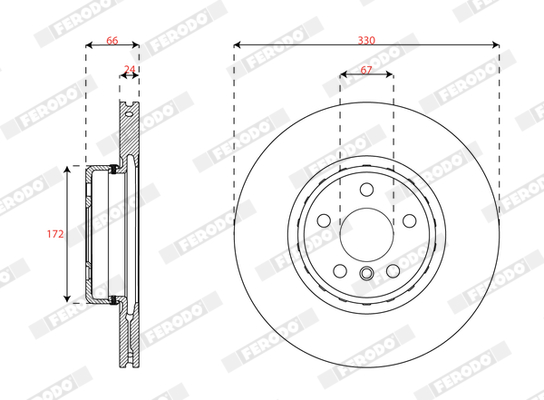 Ferodo Remschijven DDF3049VC-1