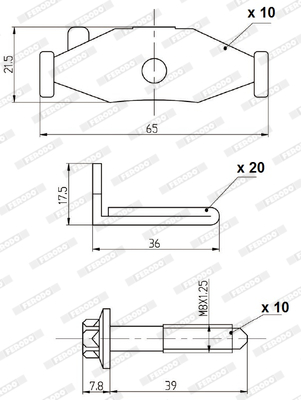 Rem montageset Ferodo FAC161