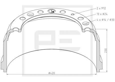 Remtrommel Pe Automotive 106.016-00A