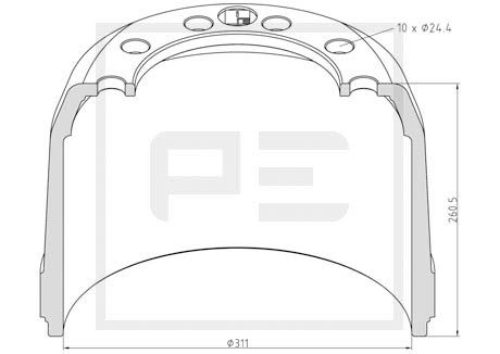 Remtrommel Pe Automotive 266.564-00A