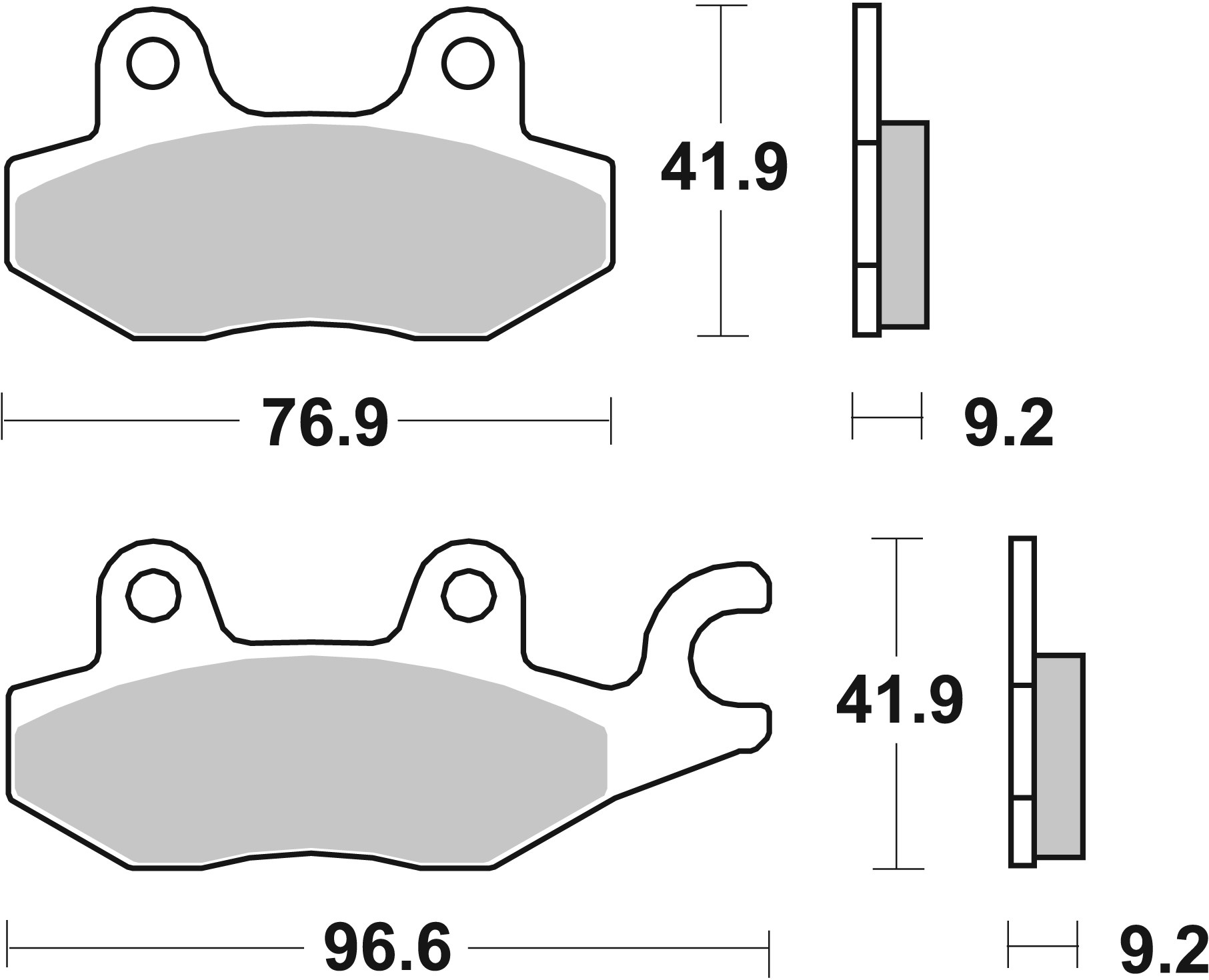 Remblokkenset, schijfrem Brembo 07033