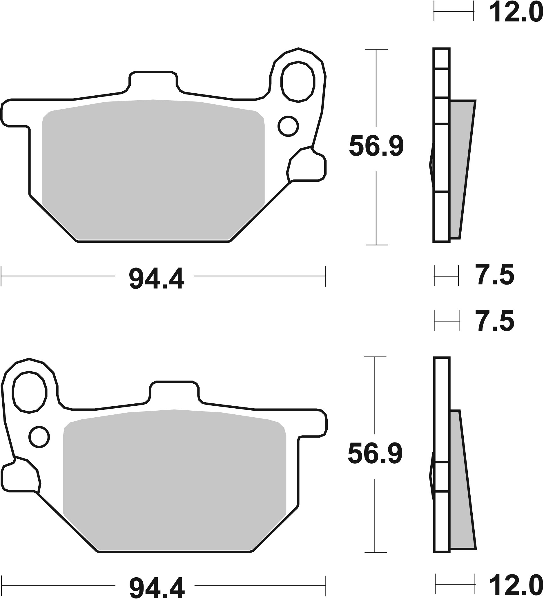 Remblokkenset, schijfrem Brembo 07YA0413
