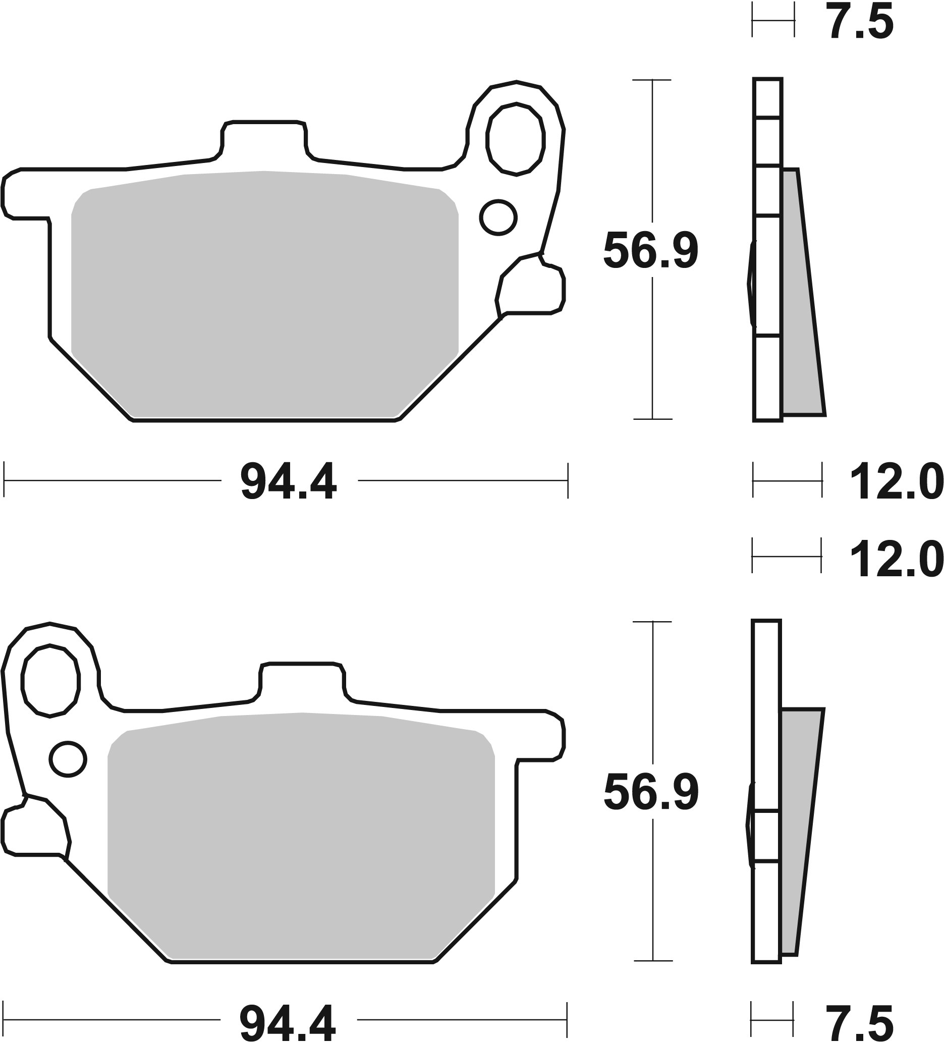 Remblokkenset, schijfrem Brembo 07YA0713