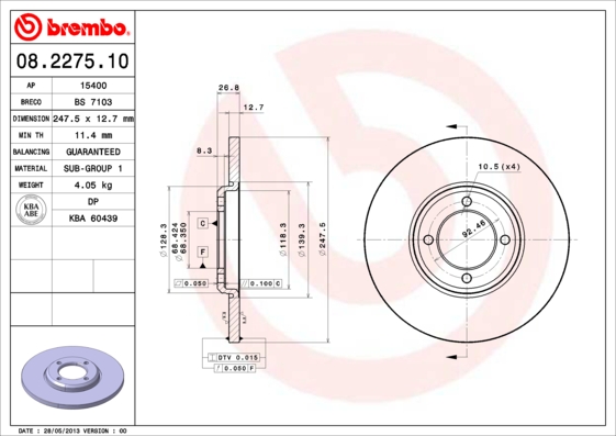 Brembo Remschijven 08.2275.10