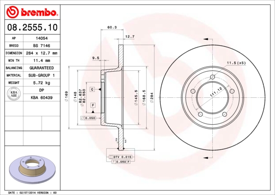 Brembo Remschijven 08.2555.10