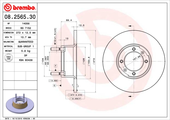 Brembo Remschijven 08.2565.30