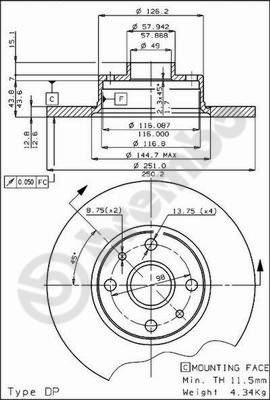 Brembo Remschijven 08.2597.10