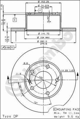 Brembo Remschijven 08.3712.10