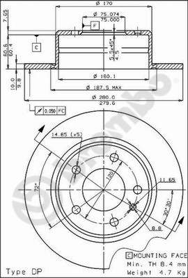 Remschijven Brembo 08.3713.10