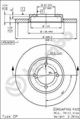 Brembo Remschijven 08.3774.10