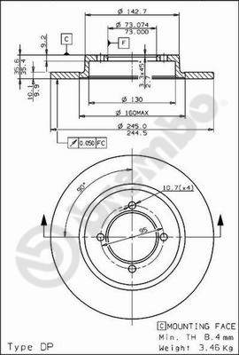 Brembo Remschijven 08.3955.10