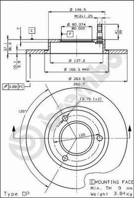 Brembo Remschijven 08.3962.10