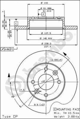 Brembo Remschijven 08.4284.20